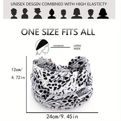 1pc Fashionable Leopard Print Yoga Headband for Women - Wide Knot Absorption Sports Turban for Fitness and Hair Accessories