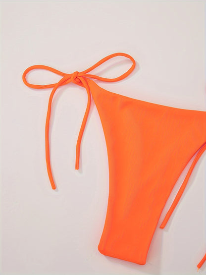 Women's 2 Piece Set Bikini, Halter Bra, V String Bottoms, Women's Swimwear & Clothing