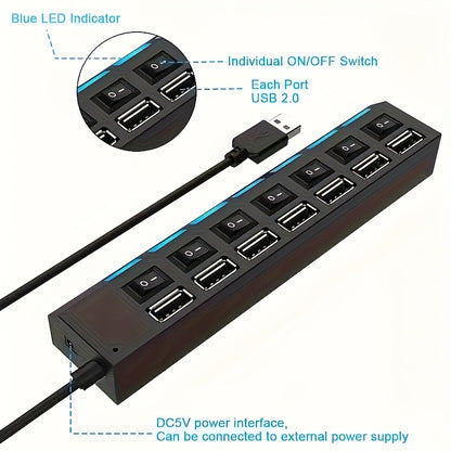 1pc 4-port/7-port USB Connector