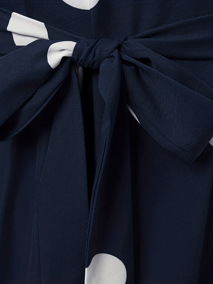 2023 New Women's Elegant Red & White Polka Dot Arabic Abaya Dress - Long Sleeve Round Neck with Adjustable Waist Tie, Machine Washable Lightweight Modest Cover for Spring Summer Fall, Abaya for Summer, Cultural Attire, Season