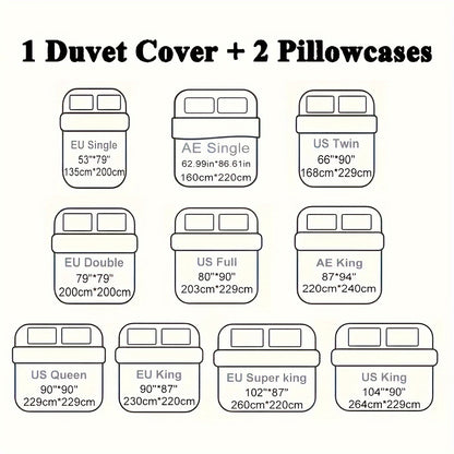 3pcs Checkered Duvet Cover Set, Bedding Set For Bedroom, Guest Room (1*Duvet Cover + 2*Pillowcases, Without Core)