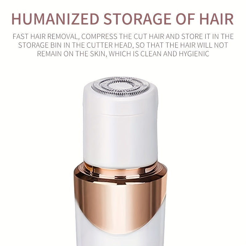 4-in-1 Women's Electric Razor - Wet & Dry Hair Remover For Pubic Hair, Eyebrow, Nose, Face, Legs, Underarms - Portable Bikini Trimmer - Rechargeable & Cordless - Gentle & Effective Hair Shaving