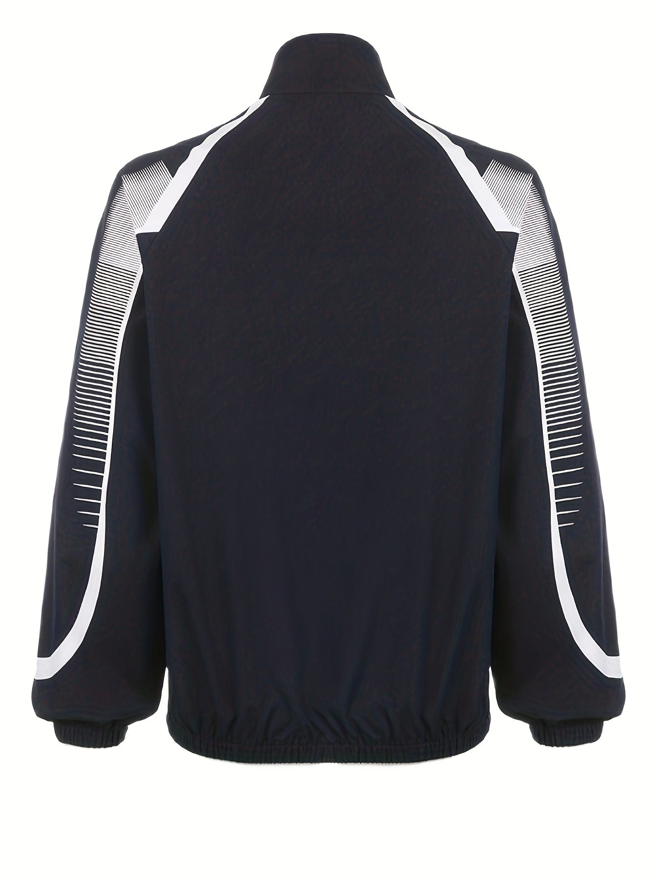 Retro Streetwear-Inspired Women's Casual Jacket - Loose Fit, High Neck Zip-Up With Vintage Print Design For Fall/Winter