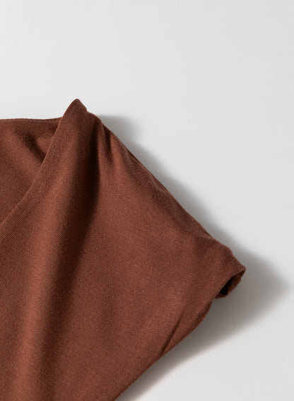 Coffee Solid Color U Neck Slim Fit Tank Top