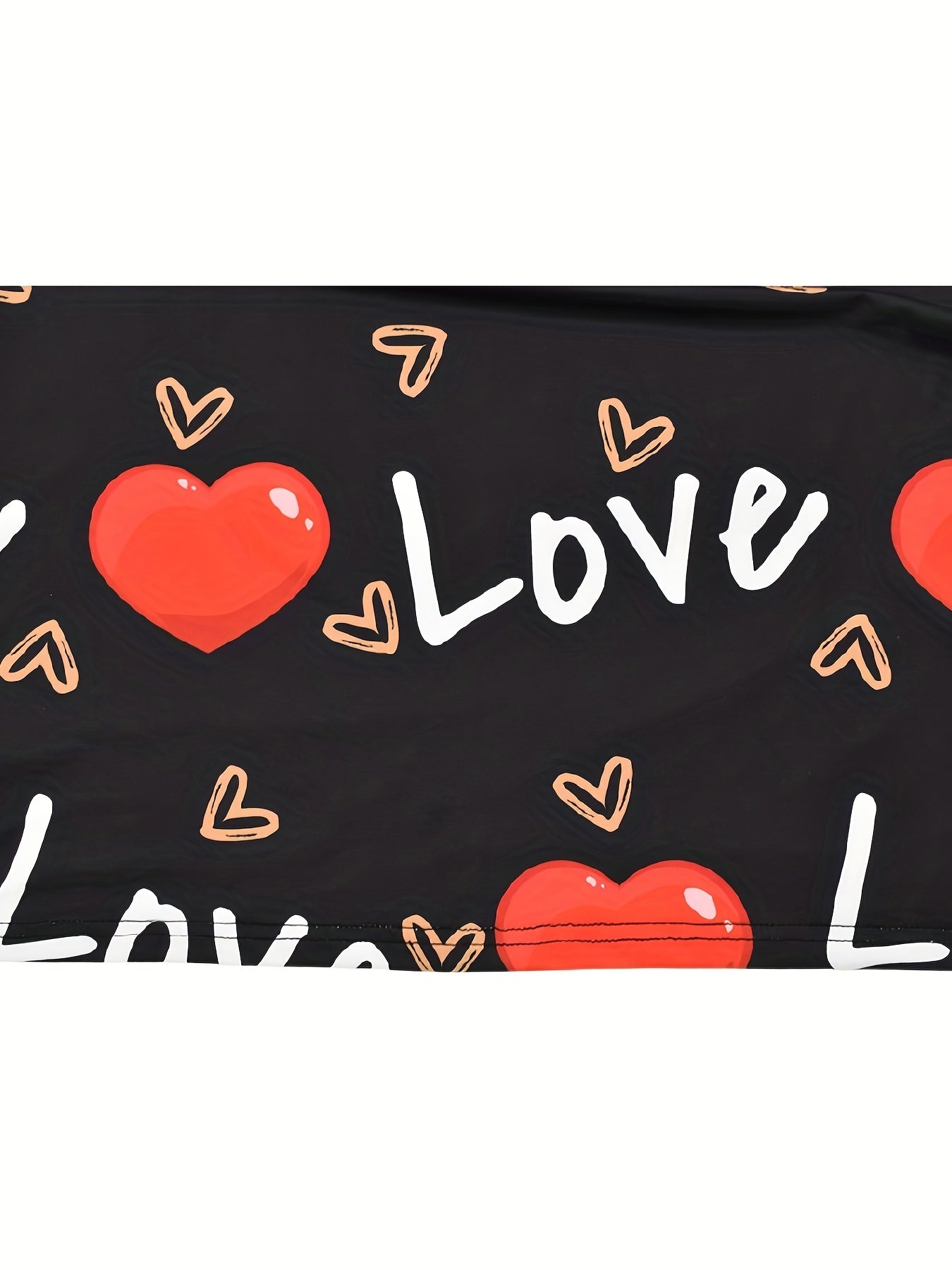 Heart & Letter Print Tank Dress, Casual Sleeveless U Neck Slim Dress, Women's Clothing