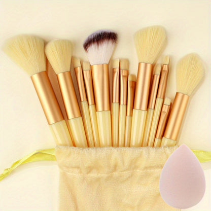 13PCS Soft Fluffy Makeup Brushes Set With Makeup Sponge For Cosmetics Foundation Blush Powder Eyeshadow Kabuki Blending Makeup Brush Beauty Tool