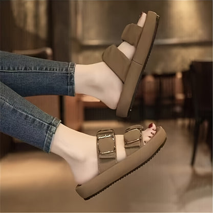 [New Style Thick Sole Slippers] New Style Thick Sole Slippers - Anti-slip Beach Slippers for Pregnant Women in Summer 2024 - Cool High-end One-Word Slippers