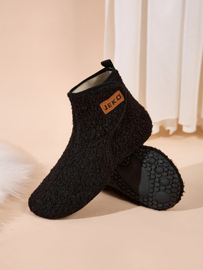 Women's Winter Warm Slip-On Slippers with Closure - Soft Fabric Indoor/Outdoor House Shoes, Non-Slip Rubber Sole & Plush Lining for Cozy Comfort, Light Blue, Indoor Slippers, Home Comfort, Simple Style, Comfortable Fit, Home