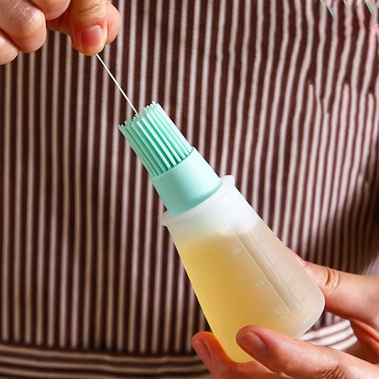 1pc Multi-Use Silicone Oil Brush and Dispenser - Easy-to-Clean, Leakproof, for Grilling, Baking & BBQ