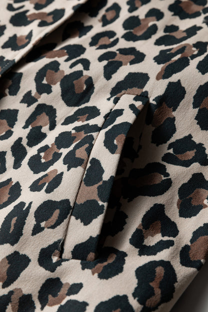 Brown Leopard Open Front Jacket Vest