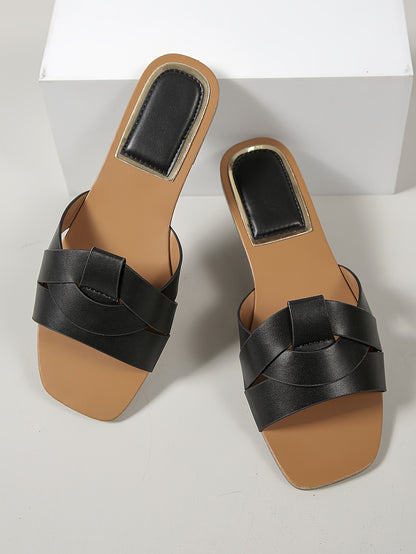 2025 New Arrival Women's Casual Sandals - Lightweight, Comfortable, Open-Toe Slip-Ons for Beach & Outdoor, Golden, Nude, White, Black