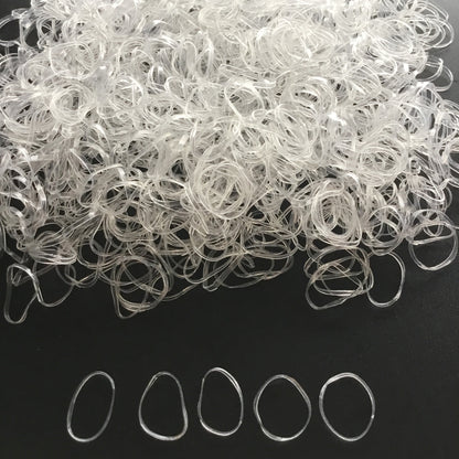 1000pcs Mini Clear Elastic Hair Rubber Bands - Soft, Gentle, and Durable Hair Ties for Women - Cute, Solid Color, Daily Headband Accessories
