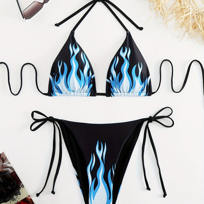 Split-Print Bikini Swimsuit