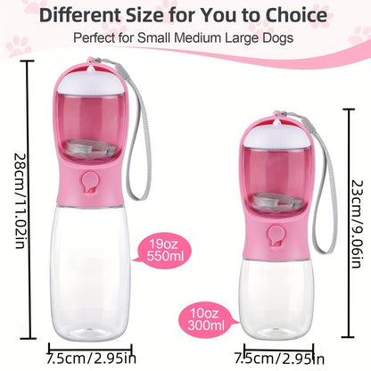 Portable Dog Water Bottle with Food Container - Large Capacity Outdoor Water Dispenser for Dogs, Puppies, and Cats - Perfect for Walking, Hiking, and Travel - Keep Your Pet Hydrated and Nourished on the Go