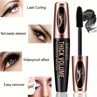 Thick & Voluminous 8D Fiber Lash Mascara - Waterproof, Curling & Lengthening Black Eyelash Extension Makeup Tool, Perfect Gift for Women