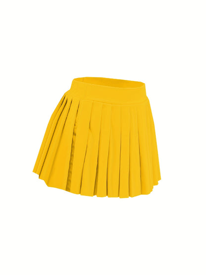 [Bright Pink Skirt] Sexy Summer Bright Pink High-Waisted Pleated Mini Skirt | Stretchy & Machine Washable | Perfect for Casual or Party Outfits for Women