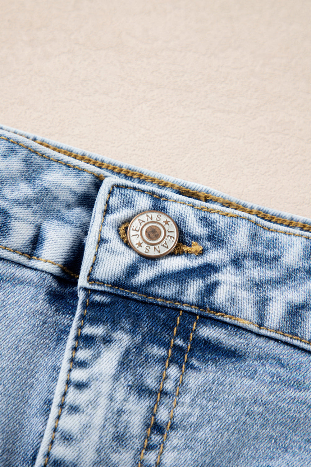 Light Blue Chic Patch Pocket Straight Leg Loose Jeans