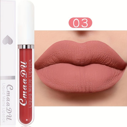 Long-Lasting Matte Liquid Lipstick - Waterproof, Non-Stick, Fruit Scented, Sweatproof, Hydrating, Lightweight, Durable Makeup for Dining, Swimming, Summer - Fruit Fragrance, Cup-Shaped Applicator