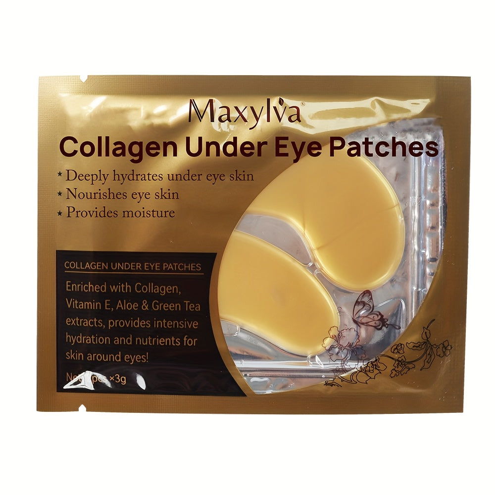 [Hydrating & Moisturizing] Maxylva Collagen Under Eye Patches | Hydrating & Moisturizing | Aloe Vera, Vitamin E & Green Tea Extracts | Alcohol-Free, Ideal for All Skin Types | Eye Care