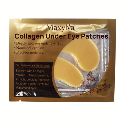 [Hydrating & Moisturizing] Maxylva Collagen Under Eye Patches | Hydrating & Moisturizing | Aloe Vera, Vitamin E & Green Tea Extracts | Alcohol-Free, Ideal for All Skin Types | Eye Care