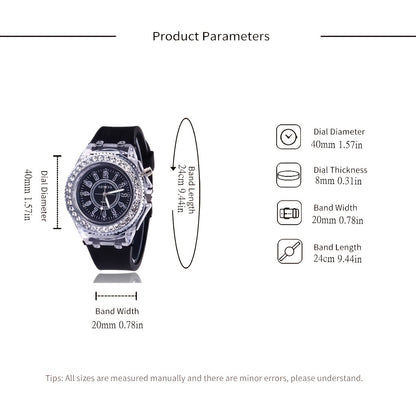 Stylish Quartz Sports Watch for Women - Luminous Display, Elegant Transparent Design & Comfortable Silicone Strap