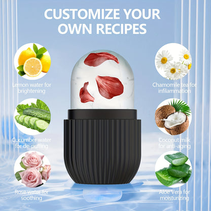 Battery-Free Silicone Ice Facial Roller for Various Skin Conditions - No Fragrance