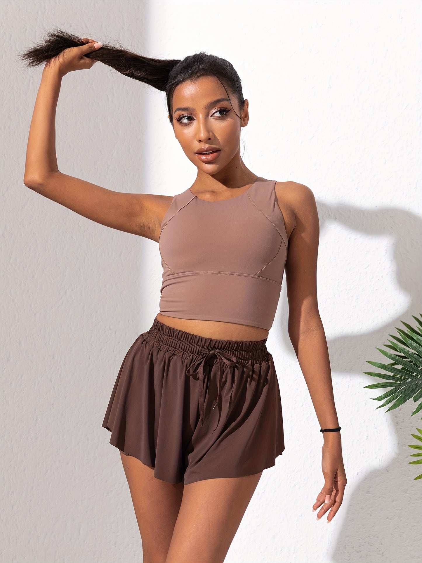 Women'S Summer Breathable Yoga Shorts with Drawstring Side Pockets for Fitness And Running.