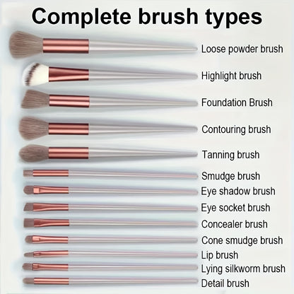 13 Pcs Soft Makeup Brush, For Foundation Blending, Eye Shadow Application, Kabuki Blending Beauty Tools