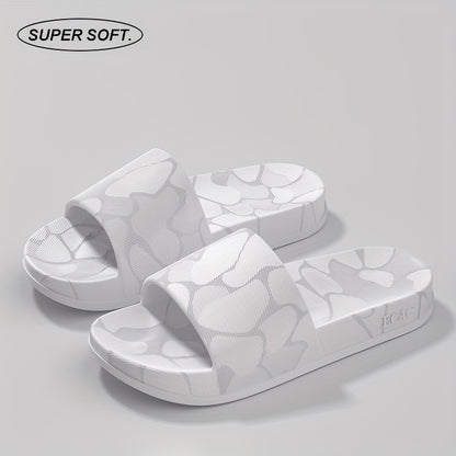 ECAC Women'S EVA Slide Sandals - Thick Cushioned Indoor/Outdoor Slippers with Geometric Pattern, Lightweight & Comfortable for Bathroom, Hiking, and Casual Wear, Hiking Footwear | Stylish Slipons | EVA Upper Material, Slipper