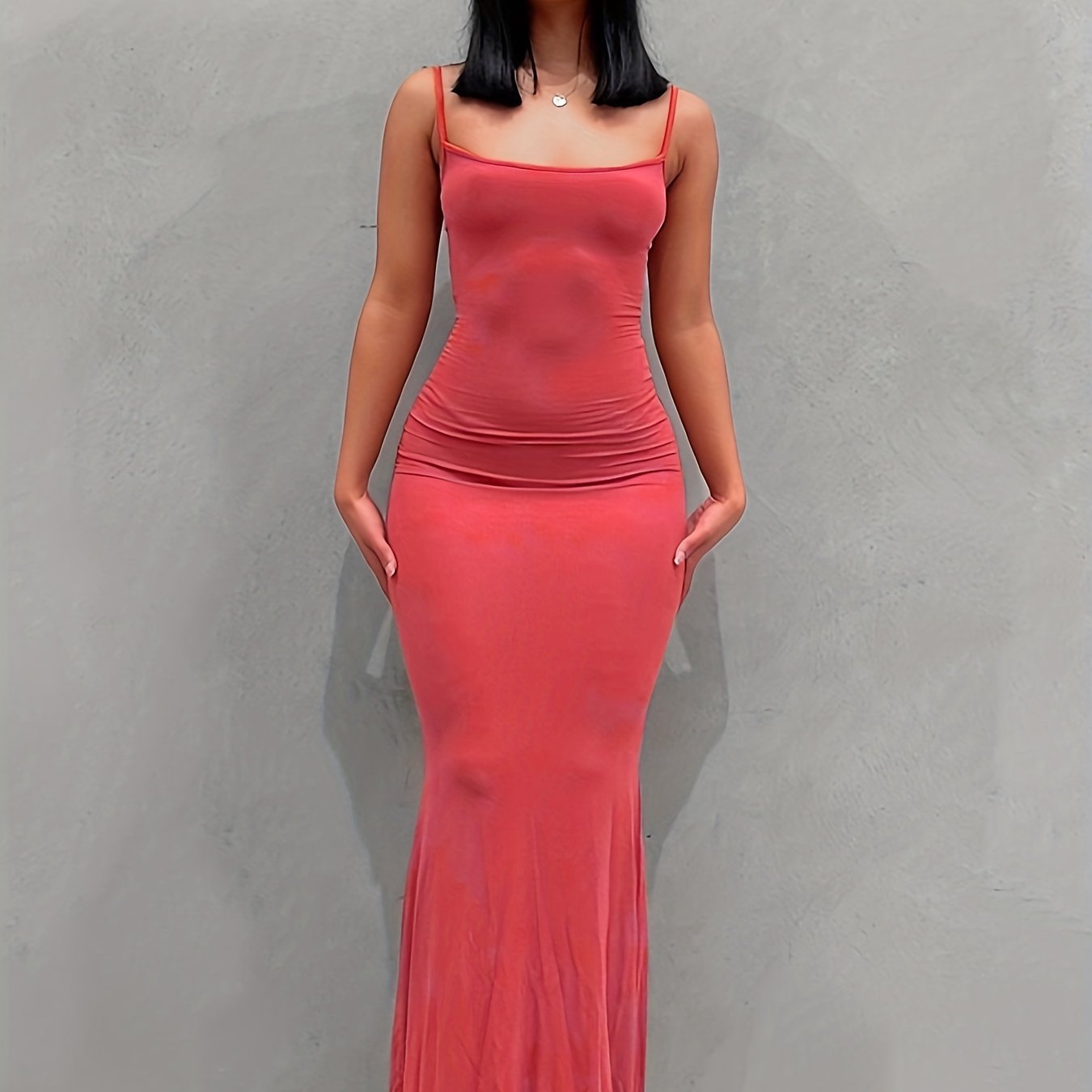 Women's Casual Lounge Slip Long Dress, Sexy Sleeveless Backless Bodycon Maxi Dress, Women's Clothing