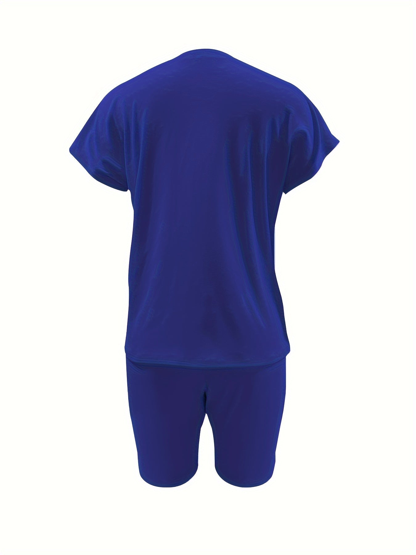 Chic Ripped Solid Two-piece Set - Crew Neck Short Sleeve Tee & Slim Shorts Outfit - Trendy Womens Casual Summer Wear