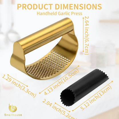 1pc, Garlic Press, Stainless Steel Garlic Press, Rocker Metal Garlic Mincer, Washable Garlic Crusher, Kitchen Garlic Chopper, Garlic Masher, Kitchen Stuff, Kitchen Gadgets, Apartment Essentials, College Dorm Essentials, Kitch