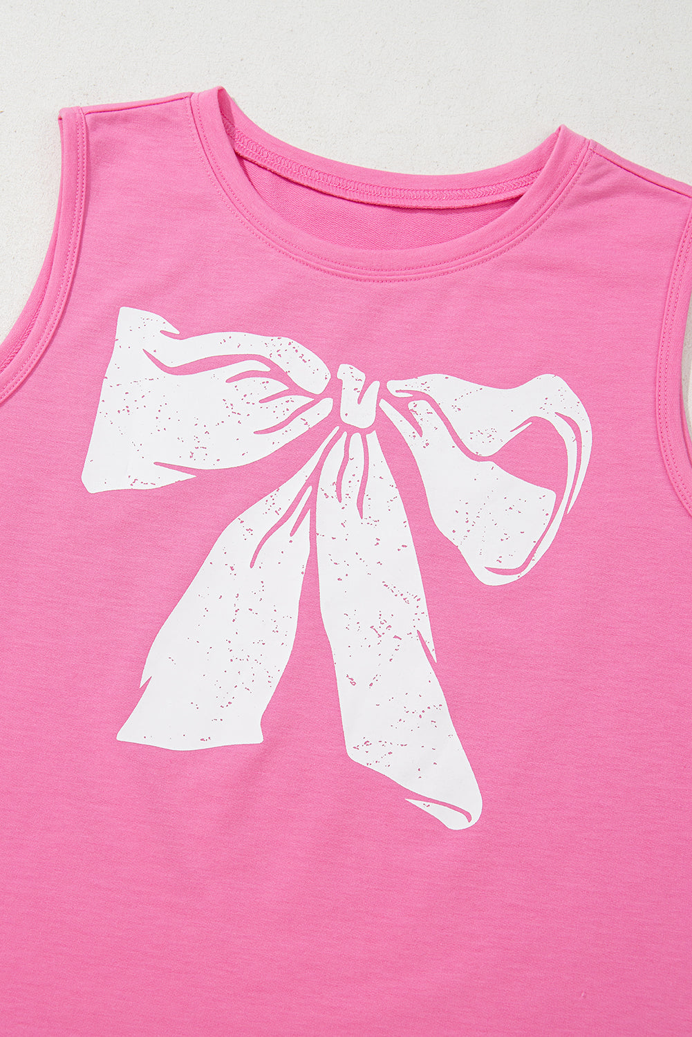Sachet Pink Bow Print Boxy Fit Tank Top