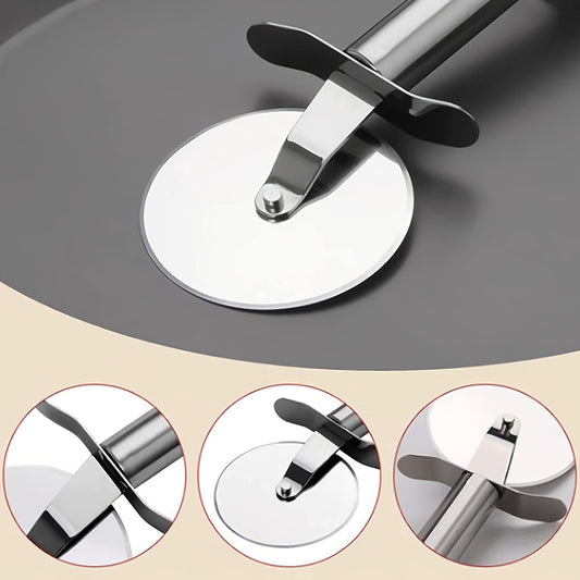 Effortlessly Roll Out Perfect Pizza with this Stainless Steel Pizza Wheel Knife