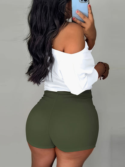 Women'S Off-Shoulder Rose Print Jumpsuit, Polyester Knit Fabric, 97% Polyester 3% Elastane, All-Season Short Romper with Tie Waist, Cartoon Pattern, 180g/m² - Adult Fashion