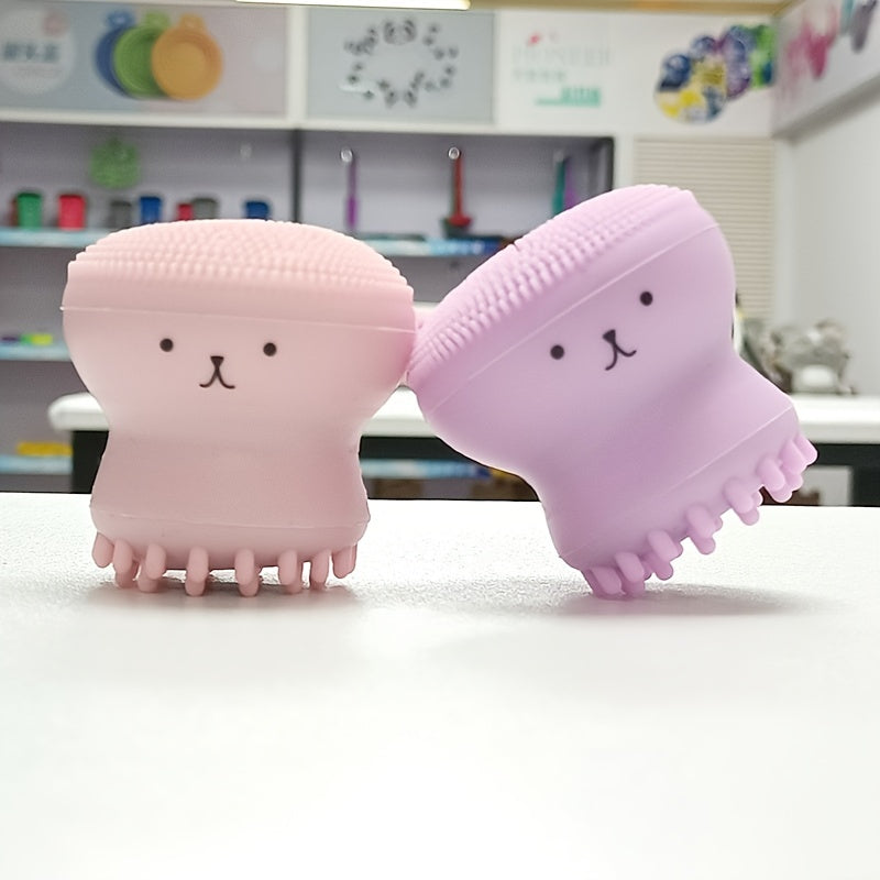 Exfoliating Facial Cleaning Scrubber Brush, Octopus Shape Silicone Miniature Face Deep Clean Tool, Face Massage Scrub Brush, Manual Face Washing, Fit For Daily Skin Care