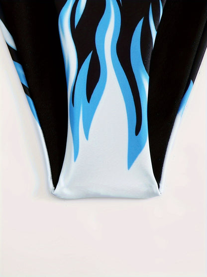 Split-Print Bikini Swimsuit