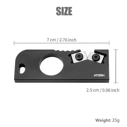 Versatile & Portable Aluminum Knife Sharpener - Perfect V-Grind Edge for Razor-Sharp Results, Ambidextrous Design