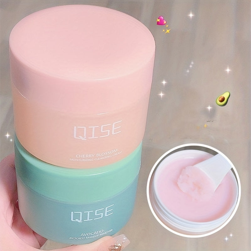 Natural Fruity Avocado Cherry Blossom Makeup Remover Cream - Gentle, Non-Irritating, Efficient and Fast Cleansing for All Skin Types - Refreshing, Fresh Scented, Suitable for Face, Cruelty-Free and Paraben-Free