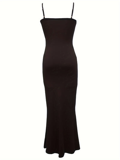 Women's Casual Lounge Slip Long Dress, Sexy Sleeveless Backless Bodycon Maxi Dress, Women's Clothing
