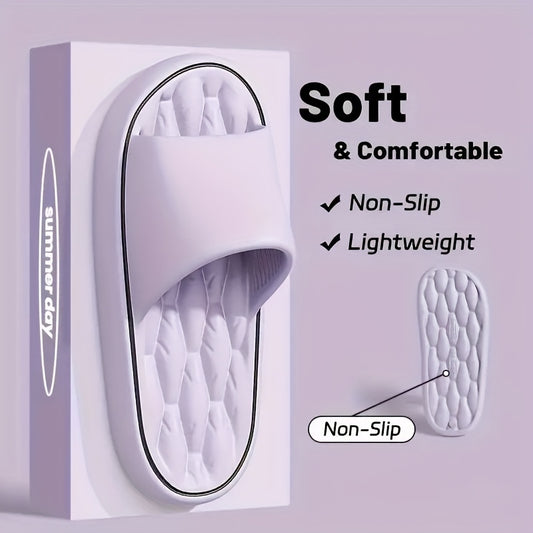 Soft, Comfortable Women's EVA Slip-On Slippers - Lightweight, Non-Slip, Breathable, Durable Indoor/Outdoor Sandals with Thick Cushioned Sole, Anti-Shit Design & Ergonomic Support, Pastel Pink Casual House Shoes for All Season