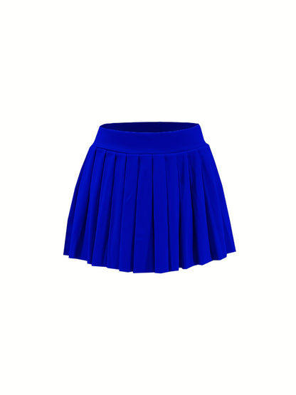 [Bright Pink Skirt] Sexy Summer Bright Pink High-Waisted Pleated Mini Skirt | Stretchy & Machine Washable | Perfect for Casual or Party Outfits for Women