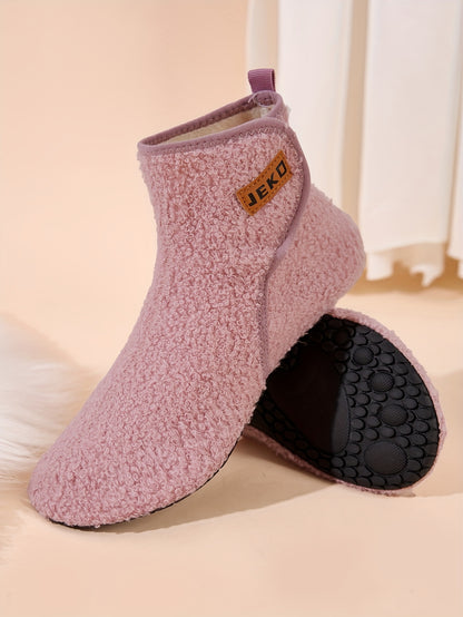 Women's Winter Warm Slip-On Slippers with Closure - Soft Fabric Indoor/Outdoor House Shoes, Non-Slip Rubber Sole & Plush Lining for Cozy Comfort, Light Blue, Indoor Slippers, Home Comfort, Simple Style, Comfortable Fit, Home