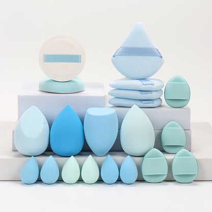 Marshmallow 20pcs Set, 2 Cushion Puffs & 4 Loose Puffs & 4 Makeup Sponges & 6 Mini Makeup Sponges & 4 Mini Cushion Puffs, Beauty Makeup Sponges Mixed with BB Cream, Liquid Foundation, Concealer for Use, Especially Suitable fo