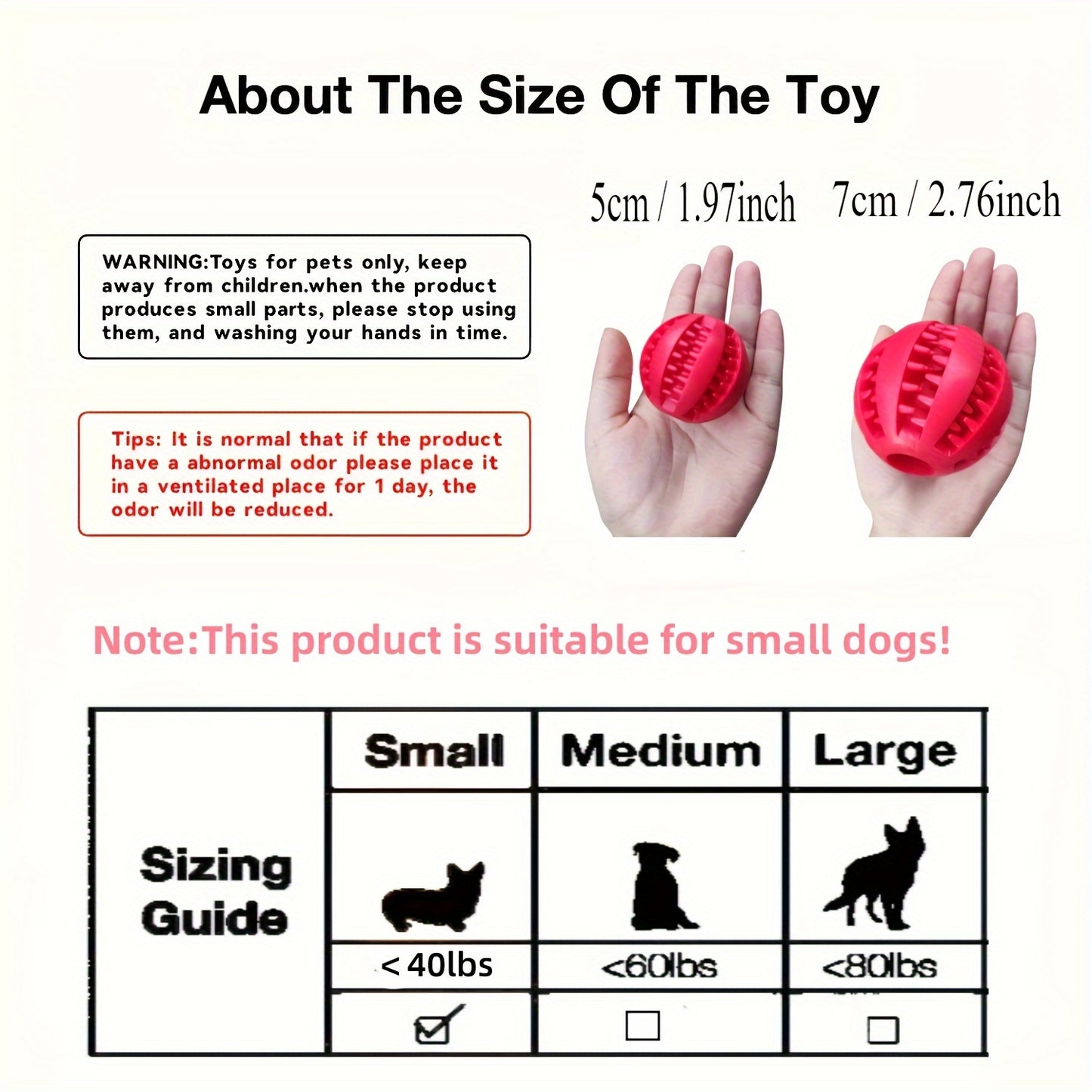[1PC Interactive Dog Ball Toy] 1PC Dog Ball Toys Small Dogs Interactive Elastici