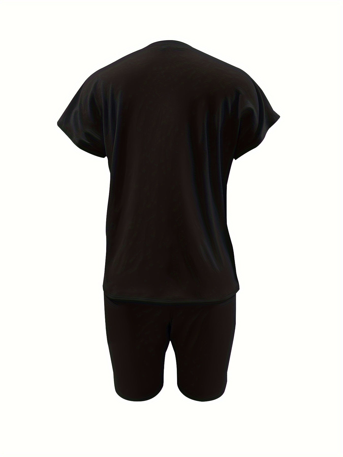 Chic Ripped Solid Two-piece Set - Crew Neck Short Sleeve Tee & Slim Shorts Outfit - Trendy Womens Casual Summer Wear