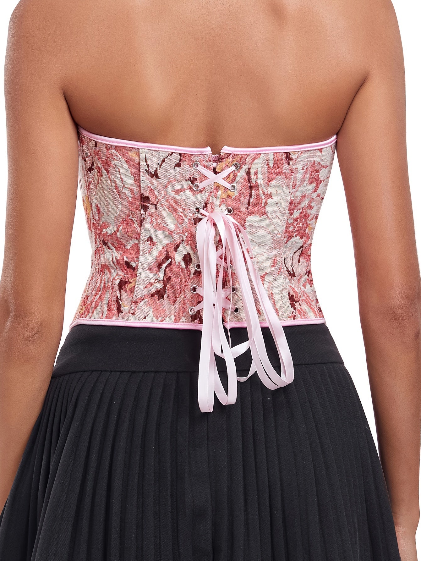 Lace Up Off Shoulder Non-Stretch Shaping Top, Women's Tight Bone Corset Top, Women's Activewear