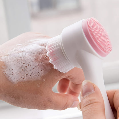 1pc multi-functional double-sided silicone cleaning surface and soft hair surface brush, cleansing brush and skin exfoliating scrub pore cleanser