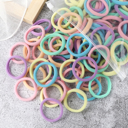 50pcs/Set Women   Basic Hair Bands 4cm Simple Solid Colors Elastic Headband Hair Ropes Ties Hair Accessories Ponytail Holder