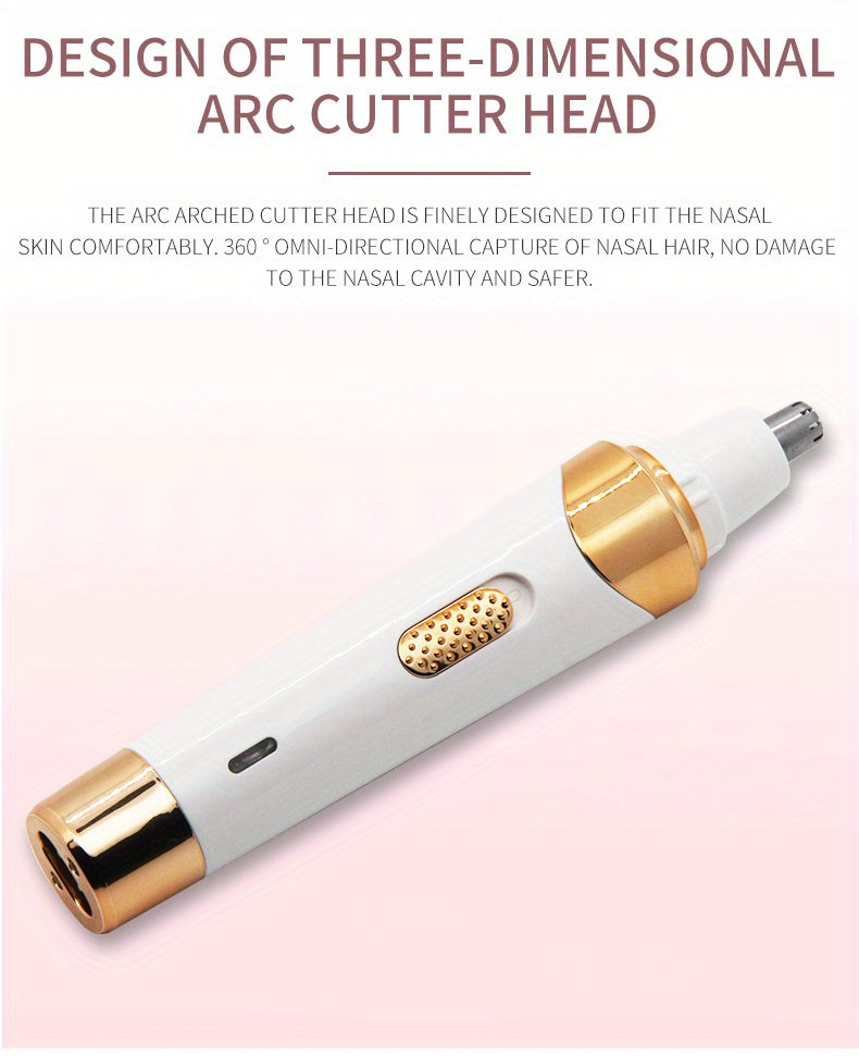 4-in-1 Women's Electric Razor - Wet & Dry Hair Remover For Pubic Hair, Eyebrow, Nose, Face, Legs, Underarms - Portable Bikini Trimmer - Rechargeable & Cordless - Gentle & Effective Hair Shaving